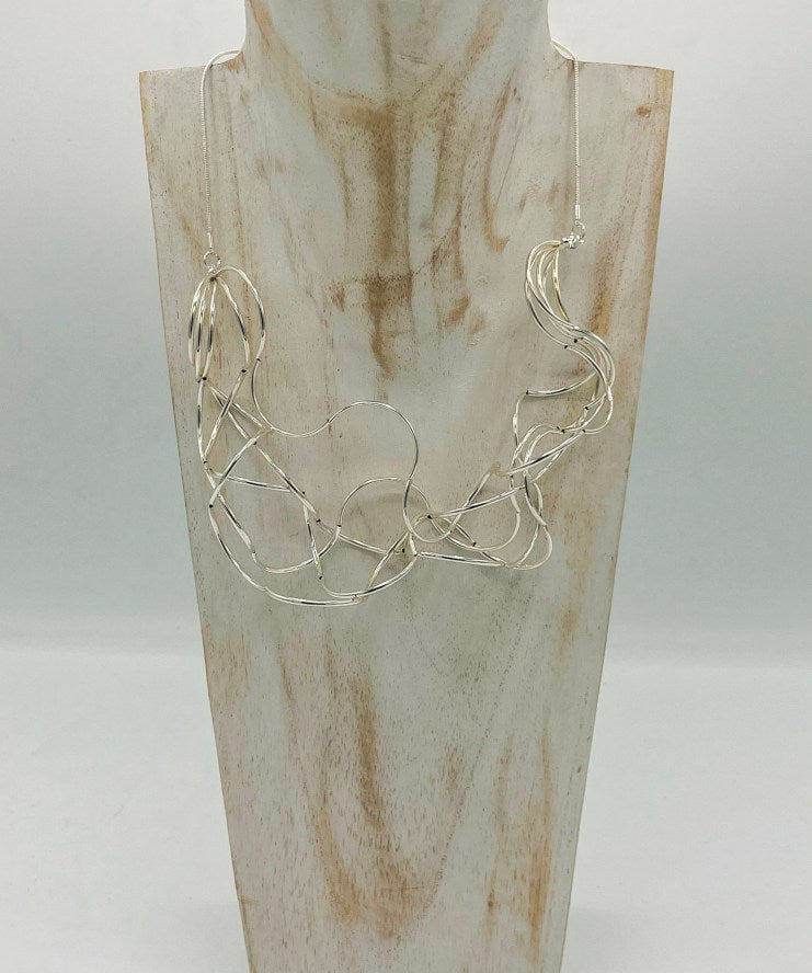 Jess & Lou Multi Strand Fine Silver Necklace