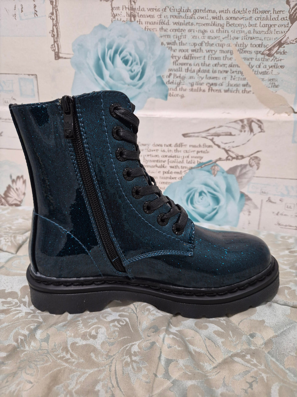 New heavenly feet ocean glitter justina boots