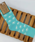 Jess and lou paw print ribbed top socks