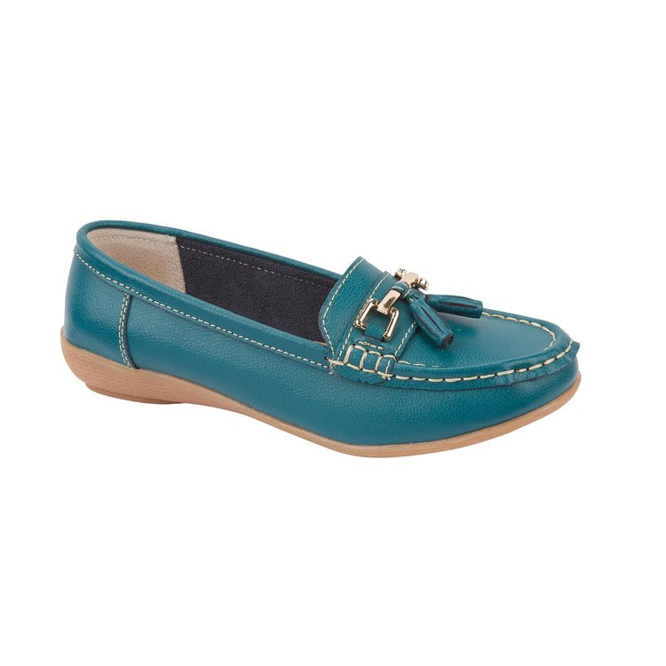 Jo and Joe nautical leather shoes Jasper green.