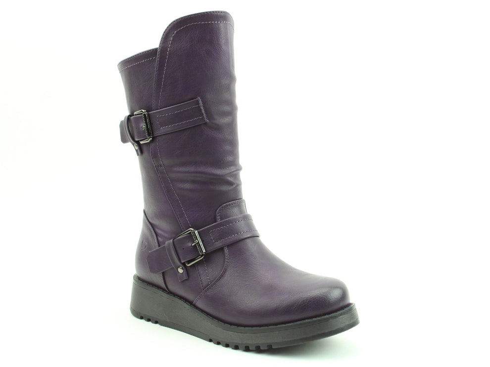 Heavenly Feet Hannah Boots purple, Vegan-Friendly Ladies Ankle Boots w