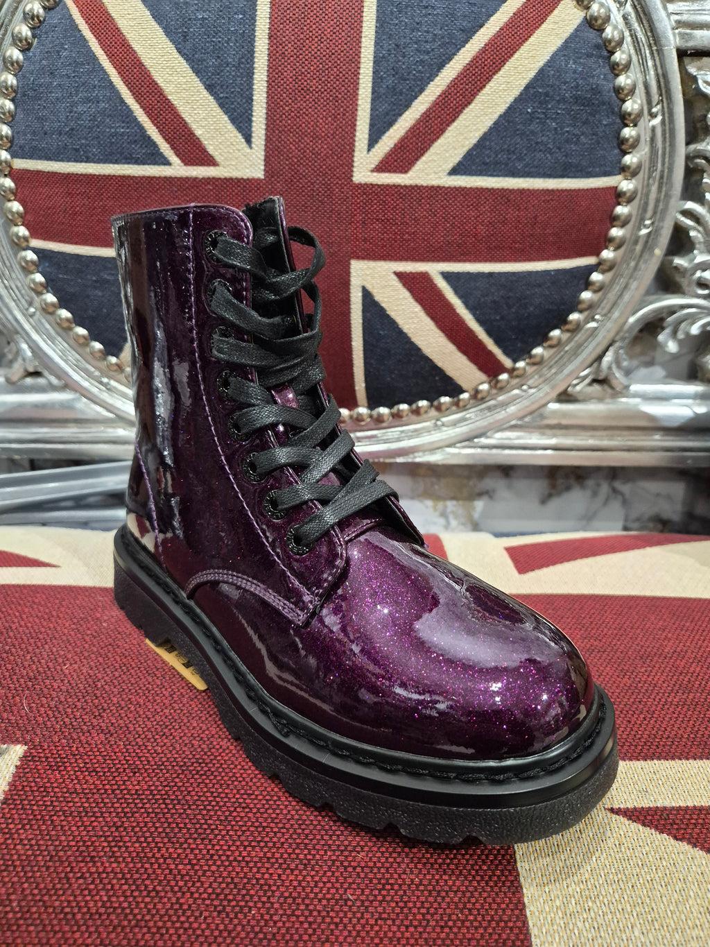 New heavenly feet purple glitter justina boots