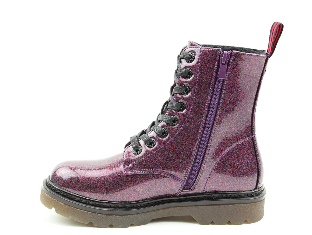 Heavenly Feet Justina Purple Glitter Boots