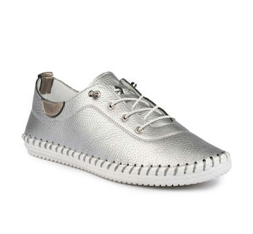 Lunar st ives silver leather pumps.