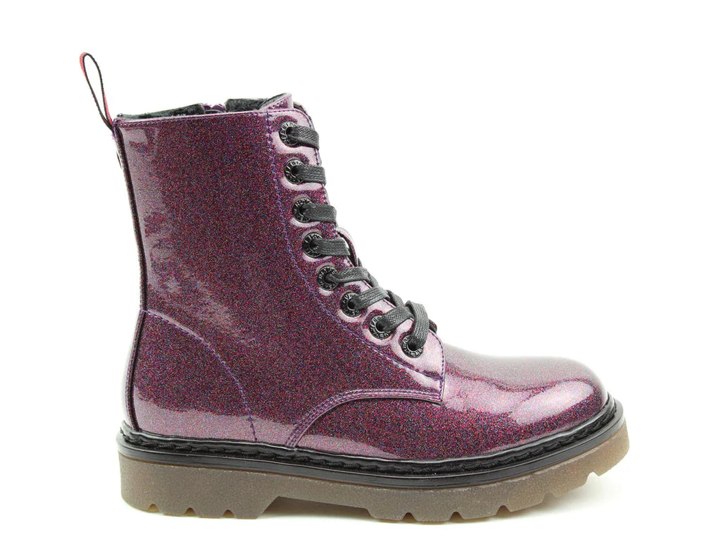 Heavenly Feet Justina Purple Glitter Boots