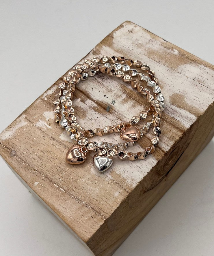 Jess & Lou Triple Heart Bracelet