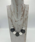 Jess & Lou Black and Silver Pebble Necklace
