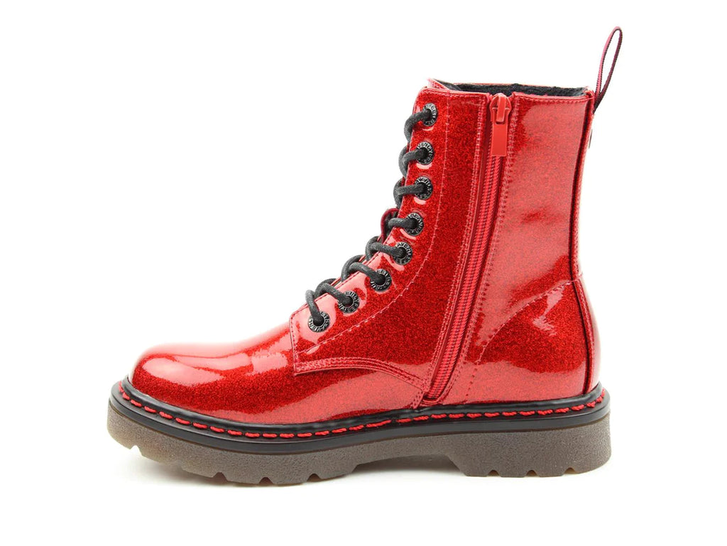 Heavenly Feet Justina Red Glitter Boots