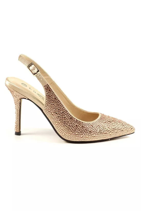 lunar rubiya diamante rose gold heel