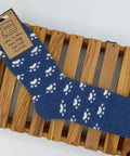 Jess and lou paw print ribbed top socks
