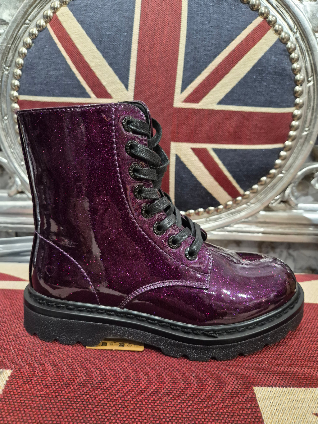 New heavenly feet purple glitter justina boots