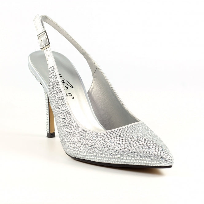 Lunar rubiya silver diamante heels
