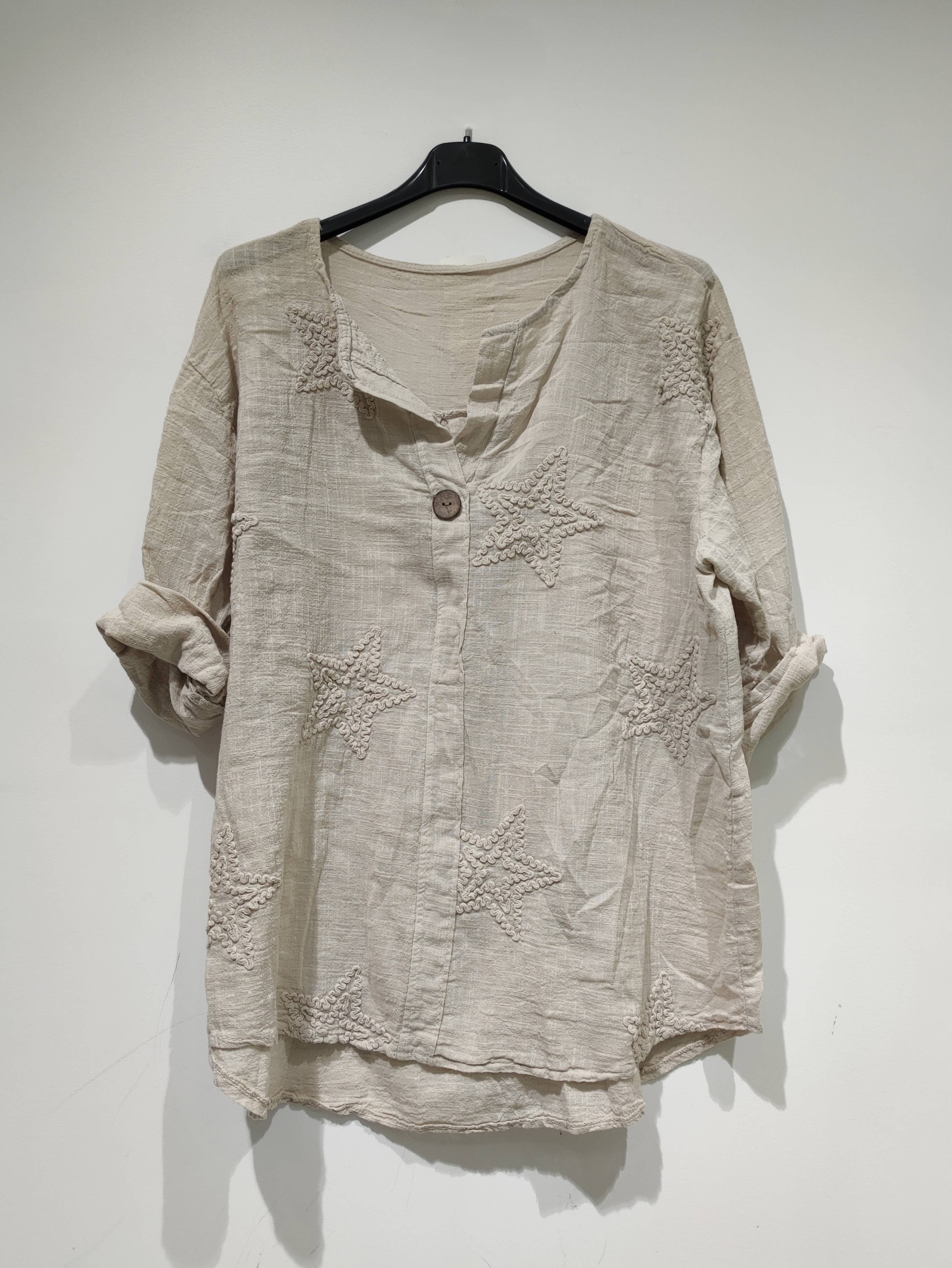 LISA Star Blouse - PE25: White / YOU(36-46)