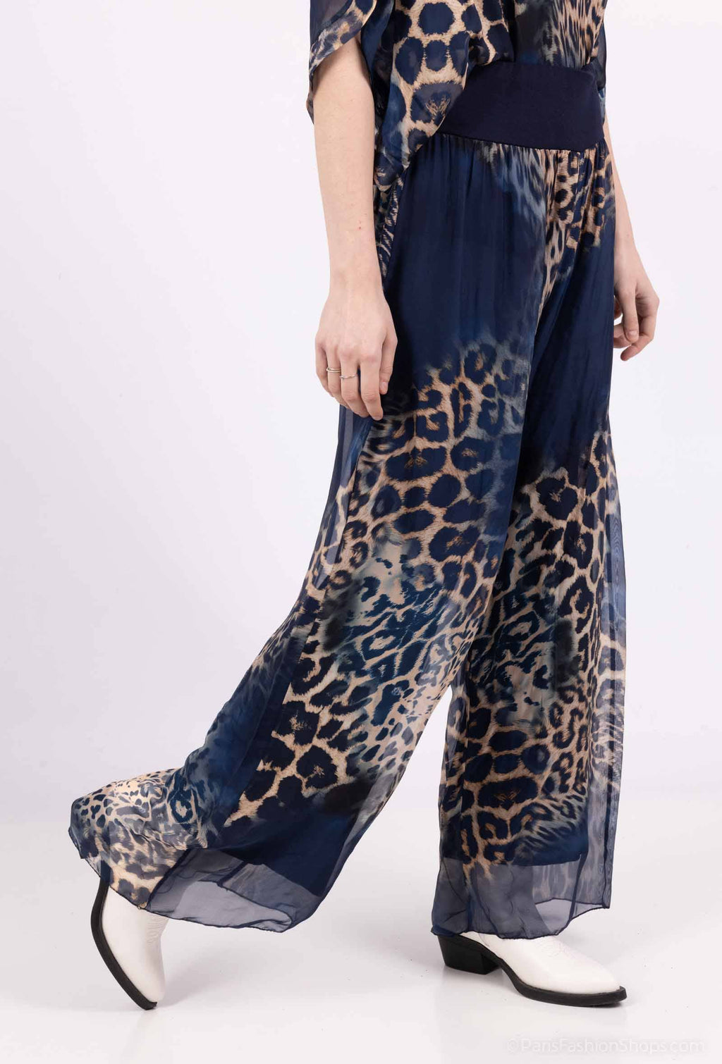 Leopard Silk Pants 20572: Jeans