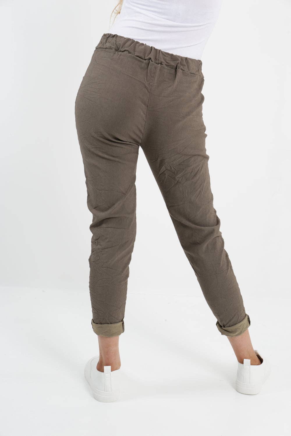 Womens Plain Magic Pants Italian Multi Colours: Teal / One Size (UK 16-20)