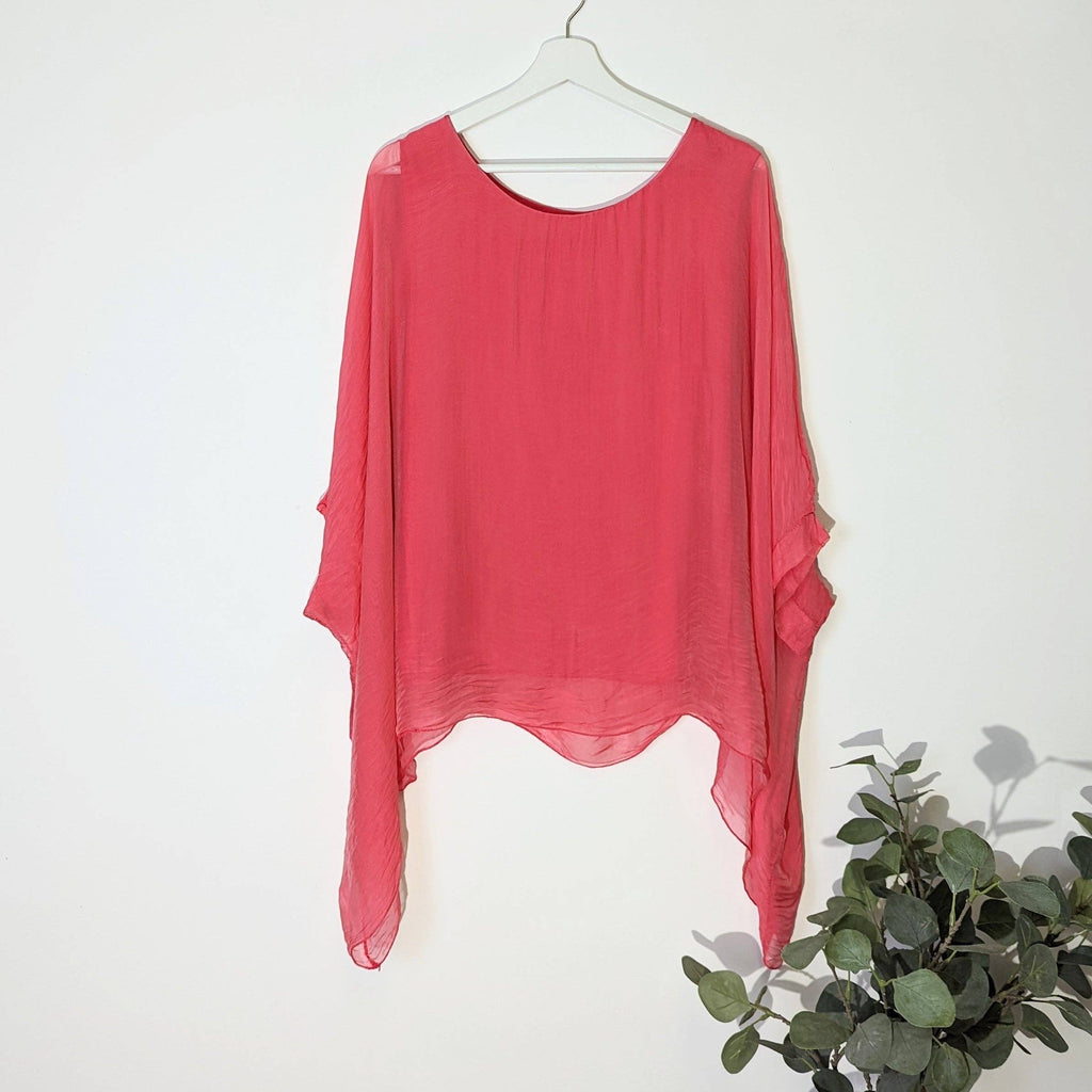 Plain silk tunic with comfortable attached undergarment (O/S): GRN