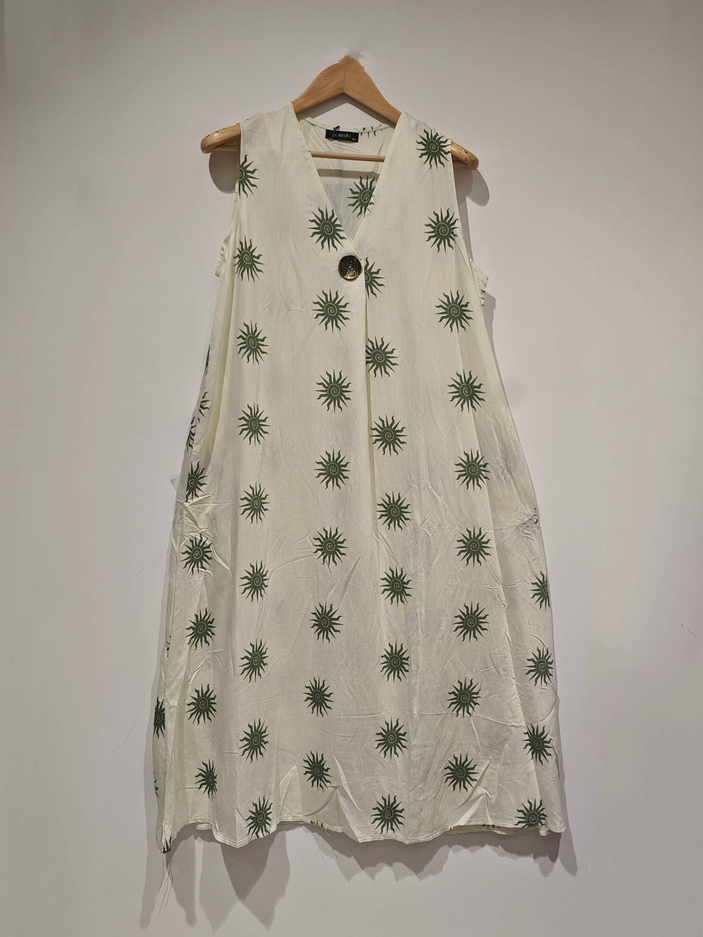 Flowing Sun‑Print Dress – Natural Elegance Sunset: Jeans / M/L - L/XL