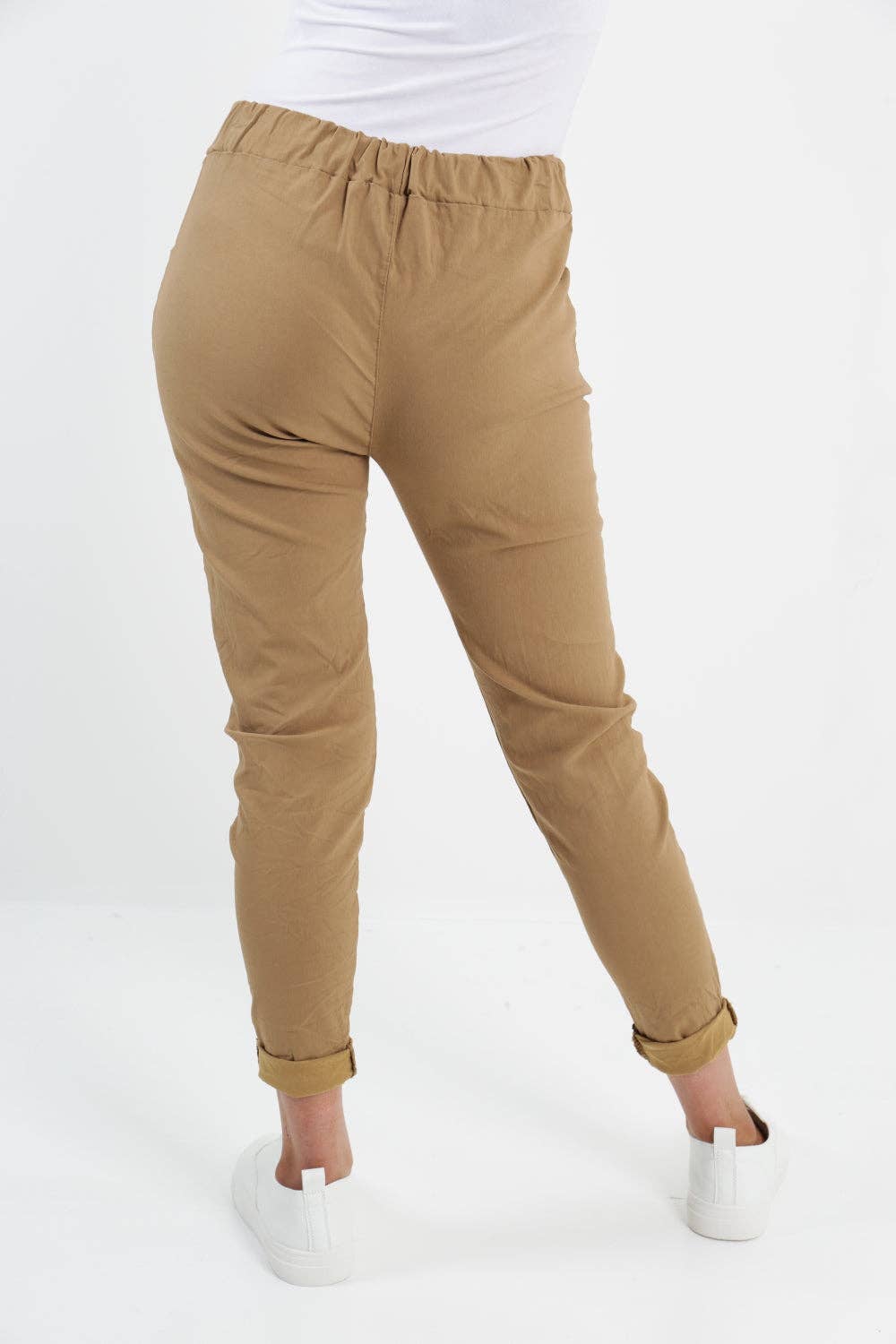 Womens Plain Magic Pants Italian Multi Colours: Black / One Size (UK 10-14)
