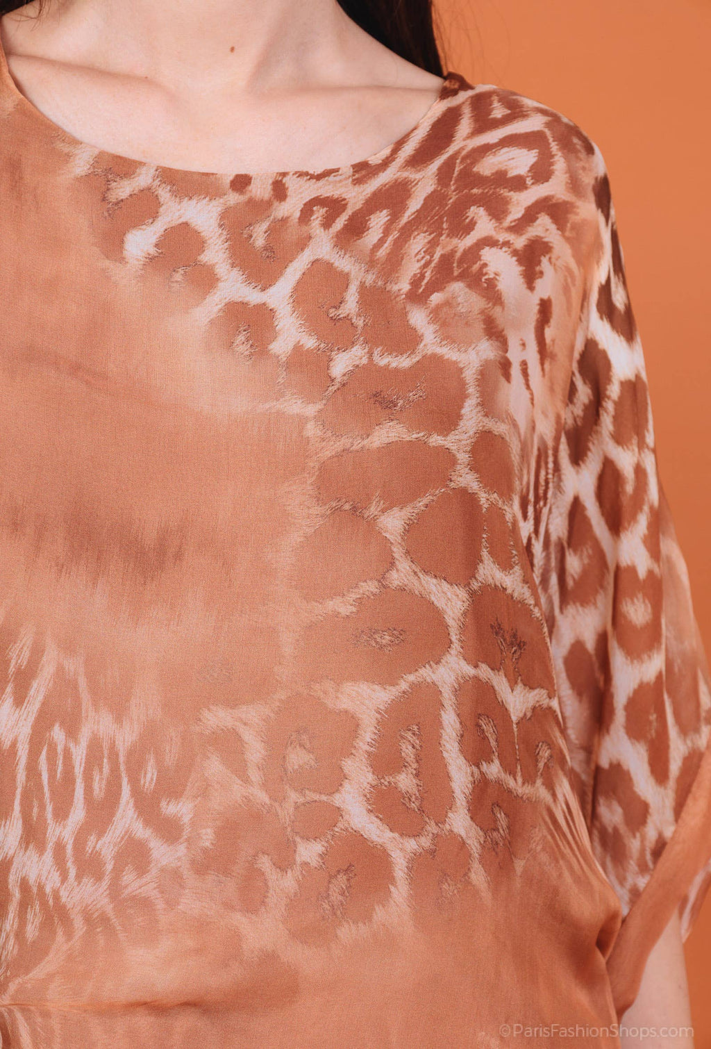 Silk Leopard Top 50491: Jeans