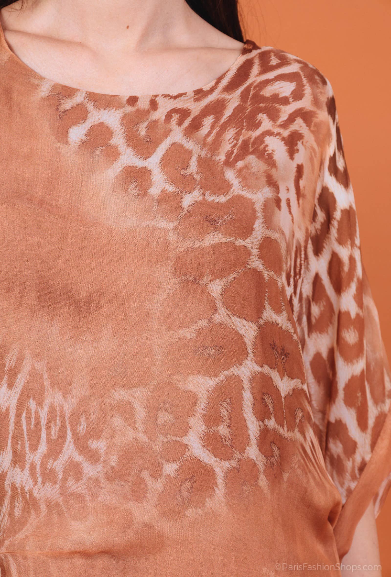 Silk Leopard Top 50491: Jeans