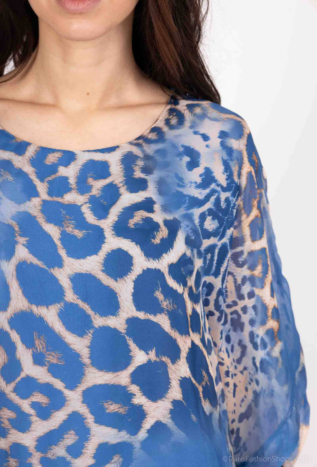Silk Leopard Top 50491: Jeans