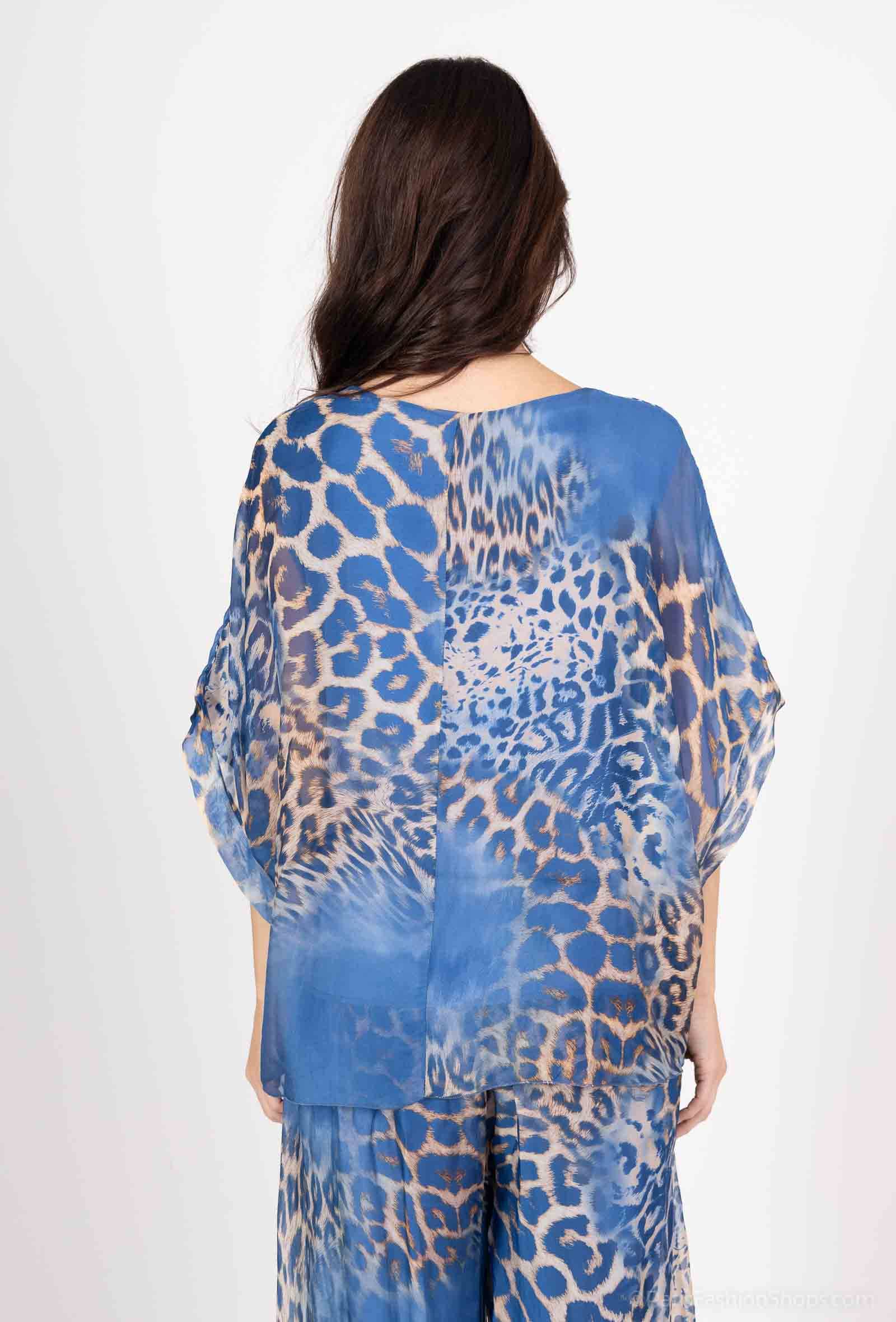 Silk Leopard Top 50491: Jeans