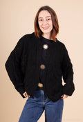 Mohair cardigan 3 sun brooches 41002: 10% mohair 20% nylon 70% acrylic / Black / One size