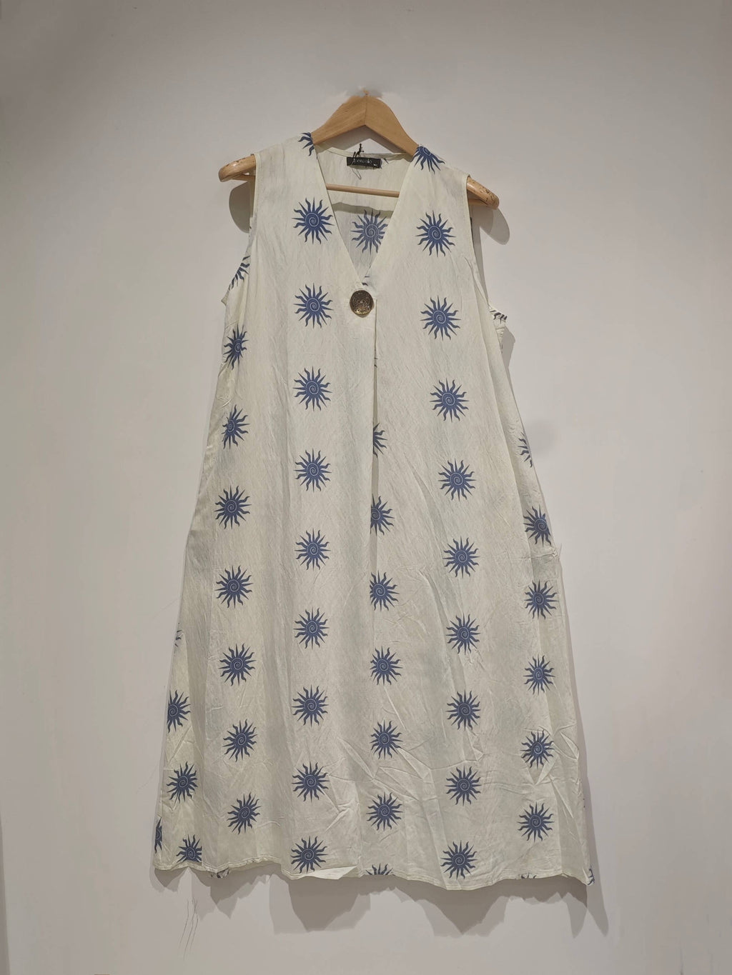 Flowing Sun‑Print Dress – Natural Elegance Sunset: Jeans / M/L - L/XL