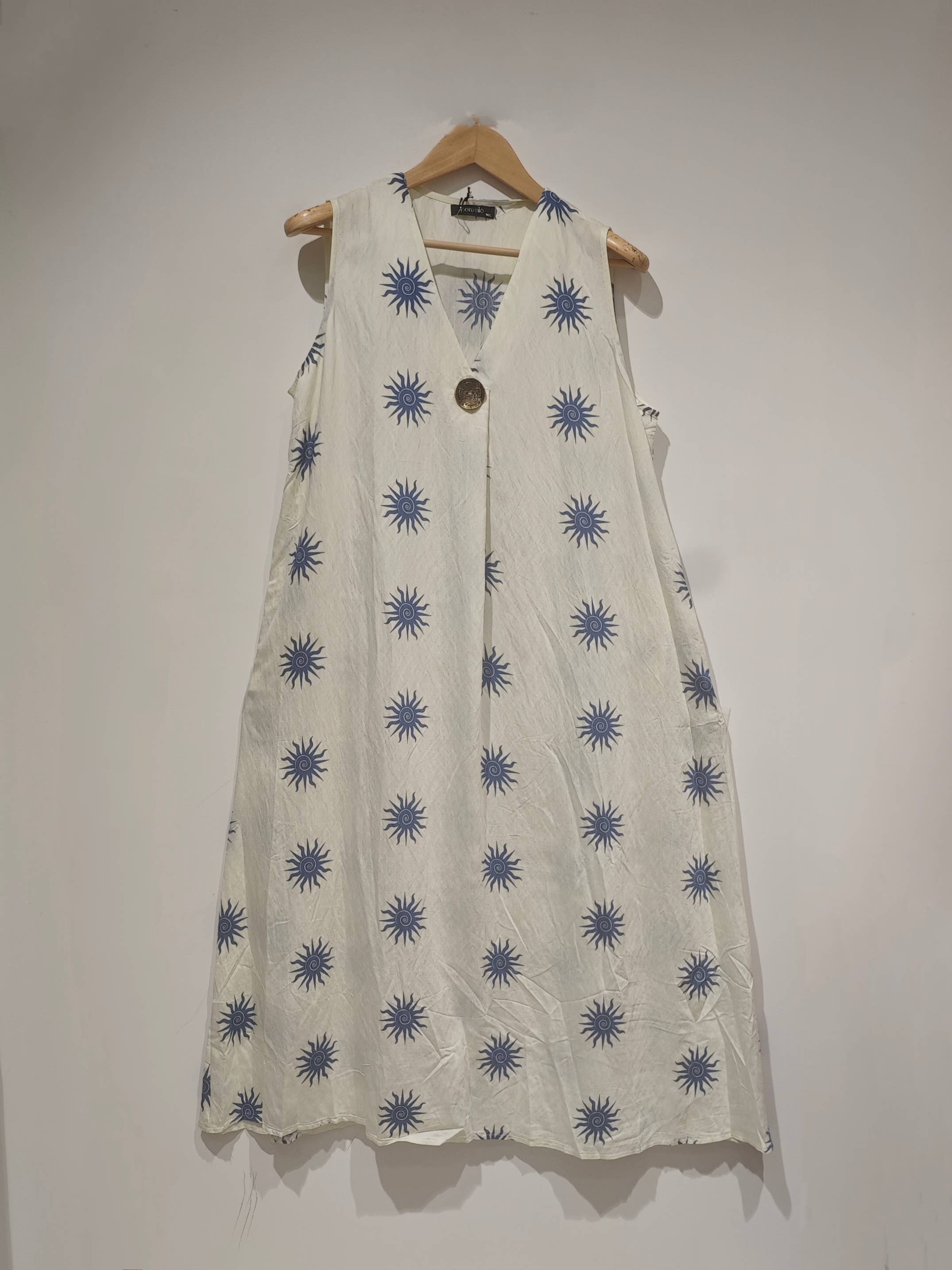 Flowing Sun‑Print Dress – Natural Elegance Sunset: Brown / M/L - L/XL