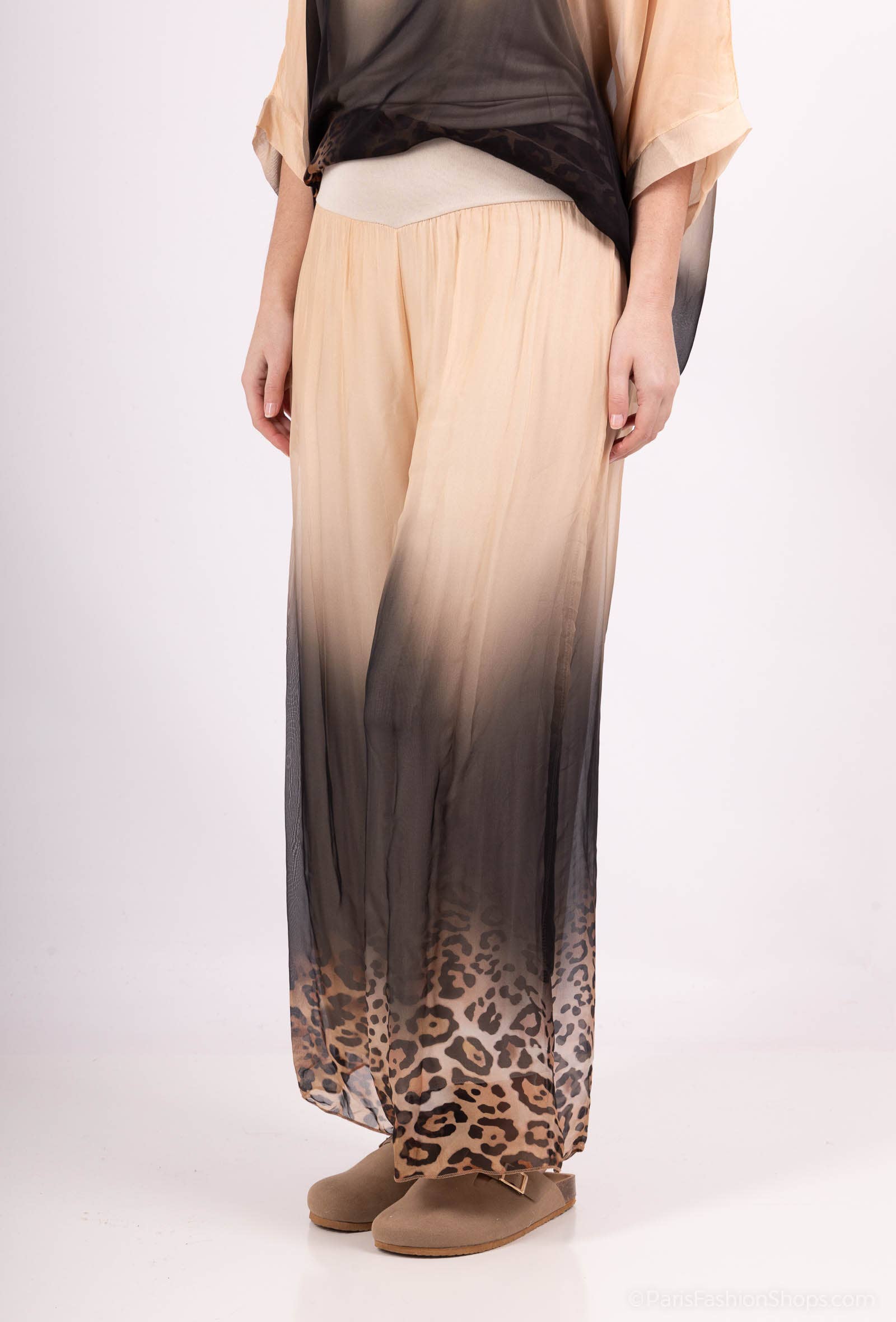 Silk Trousers 20568: Dark Blue