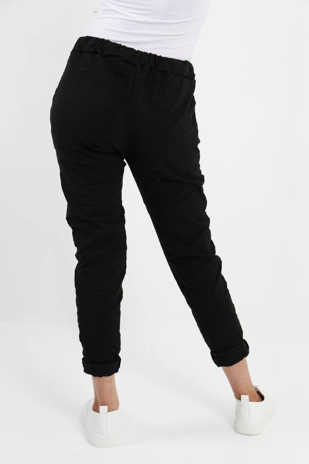 Womens Plain Magic Pants Italian Multi Colours: Camel / One Size (UK 16-20)
