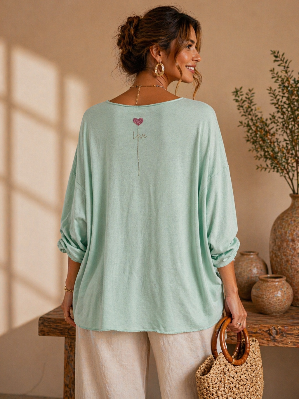 High Bohemian Heart – Gentle Sun: Water green / One size