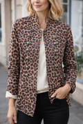 Leopard Print Military Style Jacket – One Size (8–16)
