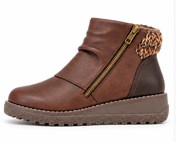 Heavenly Feet Brown Faux-Fur Ankle Boots – £59.95