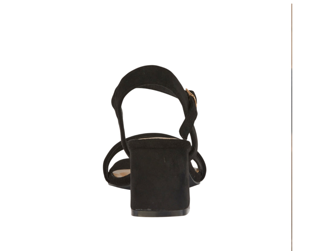 Black velvet Alicia heeled sandals, evening shoes.