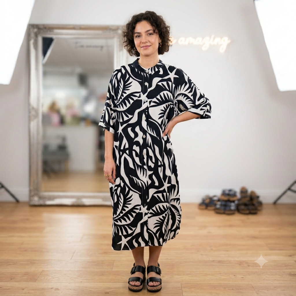 Dreams monochrome shirt dress.