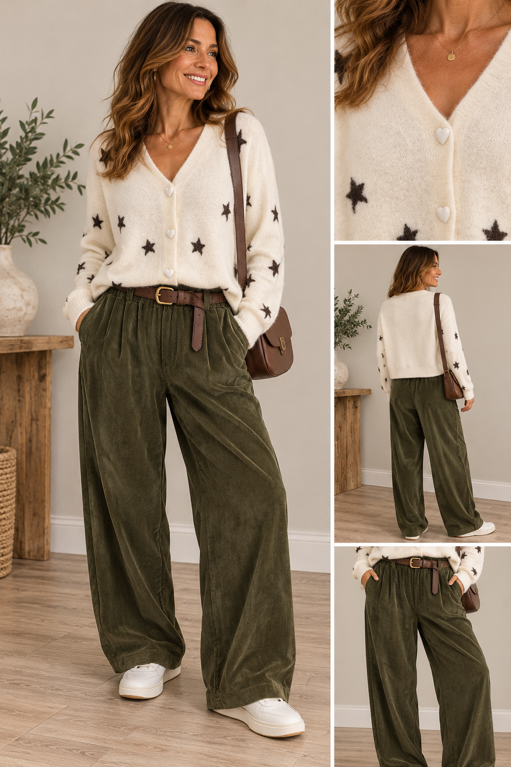Italian white star cardigan. One size fits 8-16