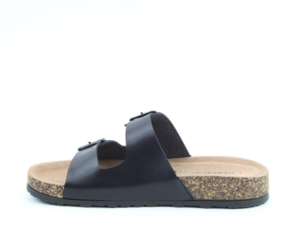 Heavenly feet harmony black sliders sandals