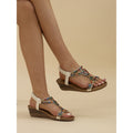 Lunar Epsom white wedge sandals