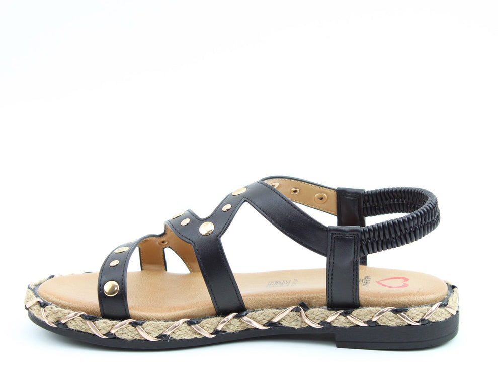 Heavenly feet kimi black stud sandals