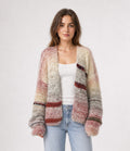 New Italian soft stripe fluffy knit cardigan.