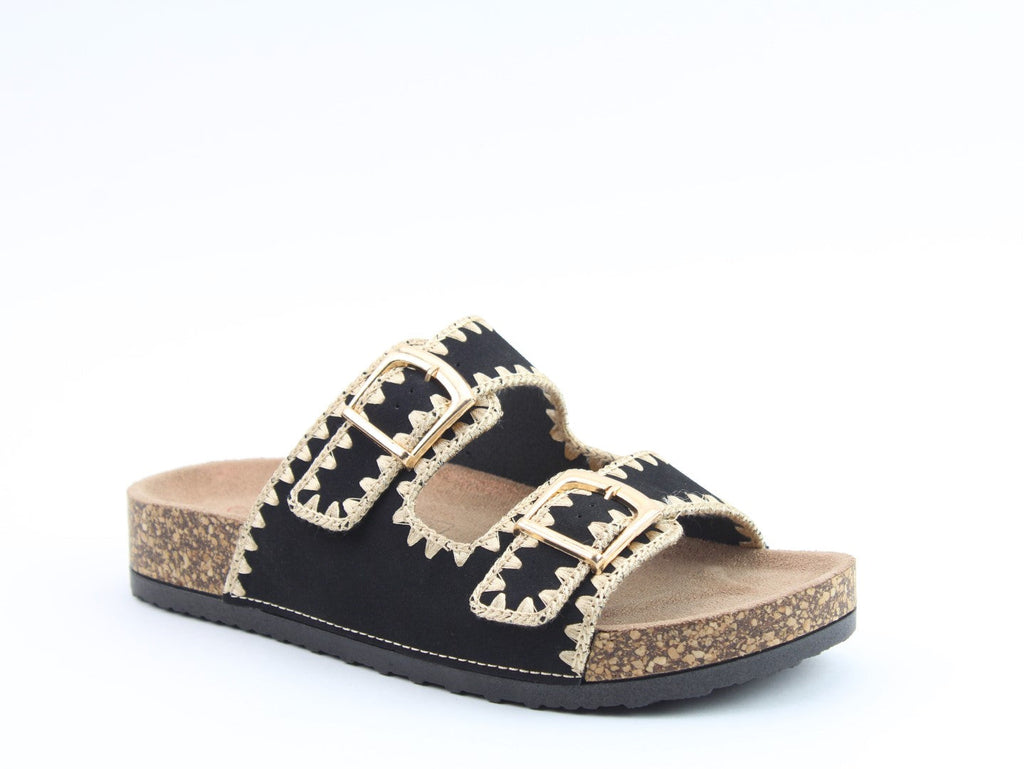 New heavenly feet sandy sliders sandals black