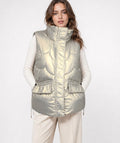 Metallic champagne padded gilet. One size fits 8-14