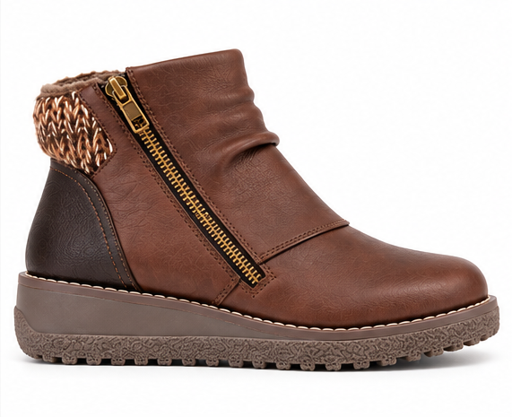 Heavenly Feet Brown Faux-Fur Ankle Boots – £59.95