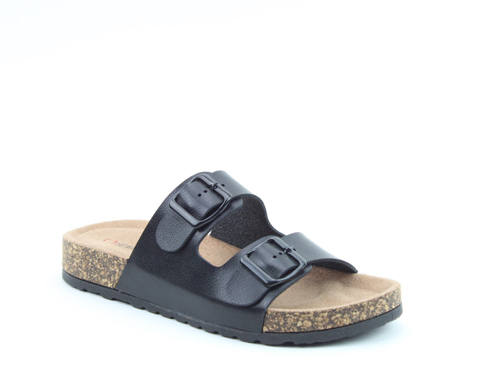 Heavenly feet harmony black sliders sandals