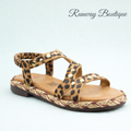 New heavenly feet kimi leopard print stud sandals