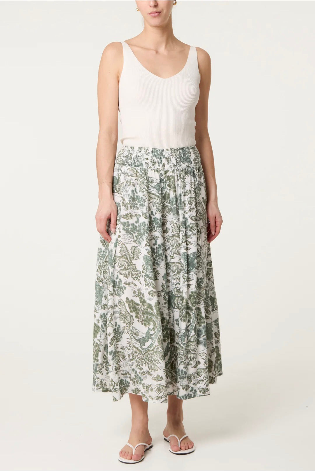 Floral palazzo trousers khaki or blue