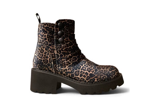 Heavenly feet leopard print velour ankle boots.