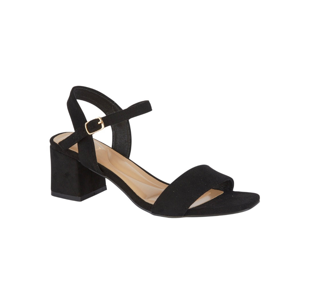 Black velvet Alicia heeled sandals, evening shoes.