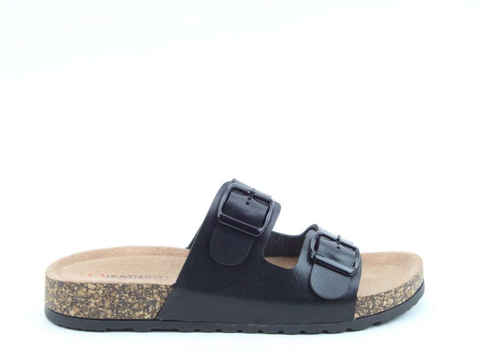 Heavenly feet harmony black sliders sandals